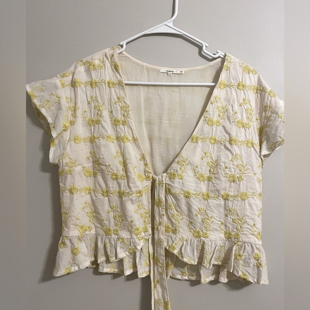 Tularosa white cropped top